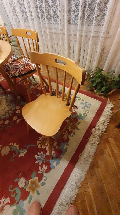 Комплект столова, маса с 6 стола от масивно дърво бук