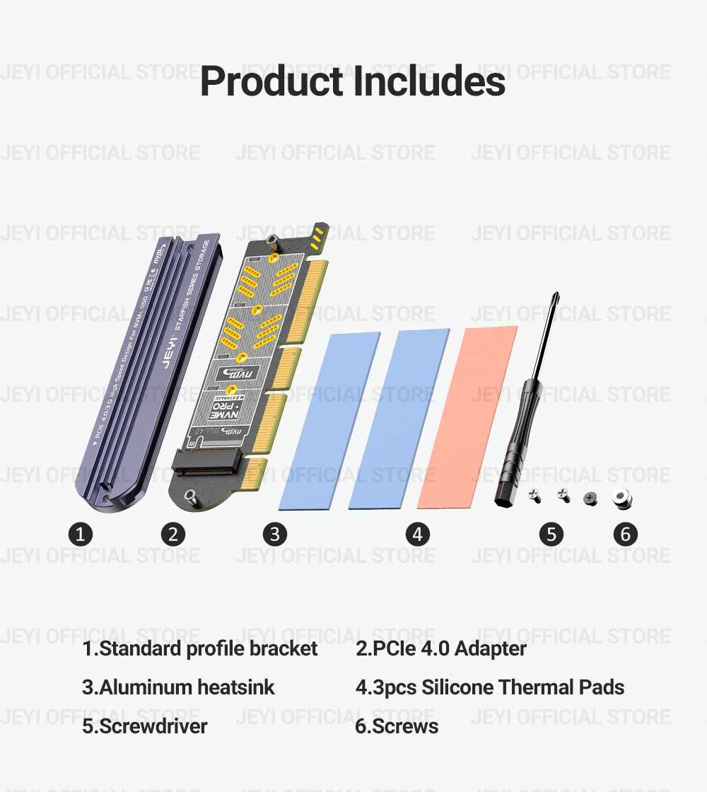 SSD NVME M.2 Pci-e адаптер JEYI с алуминиев радиатор