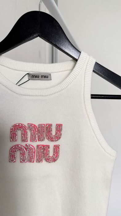 Miu Miu Top Pink White Top