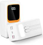 Външна батерия Power Bank 50000 mAh с вградени кабели