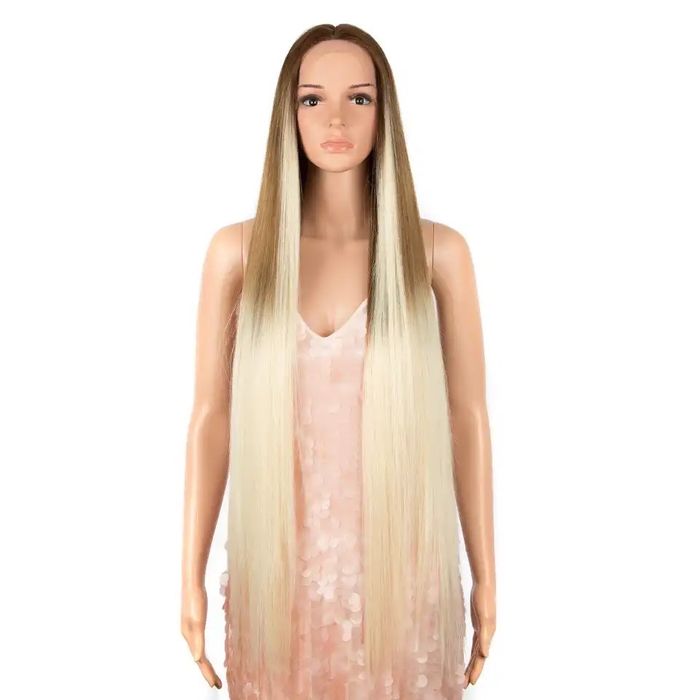 Peruca F64 (Daira-Shop.ro) FRONT LACE Gri Blond Platinat Baza Satena