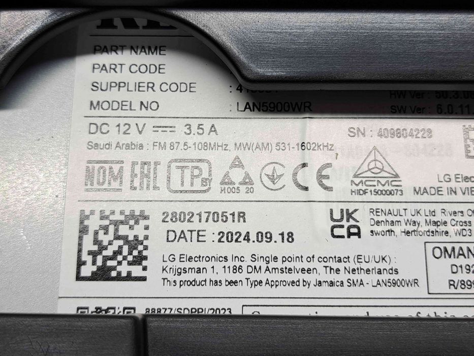 Radio CD cu navigatie Dacia Jogger facelift [Fabr 2021-2025] 28021705