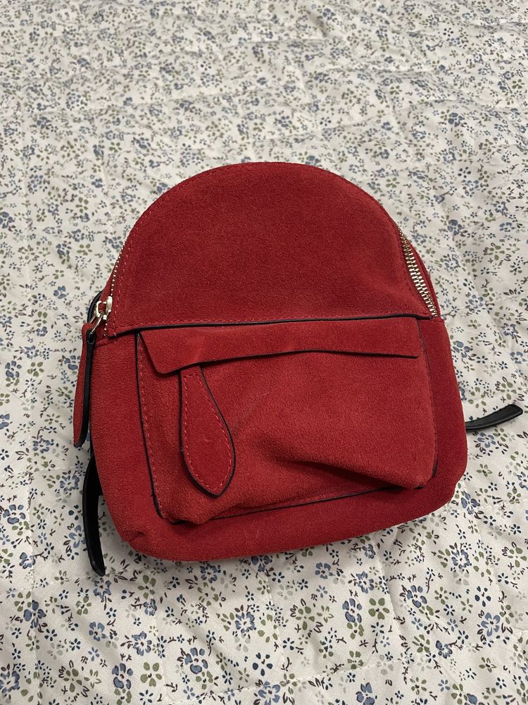 Rucsac mini Zara piele naturala intoarsa