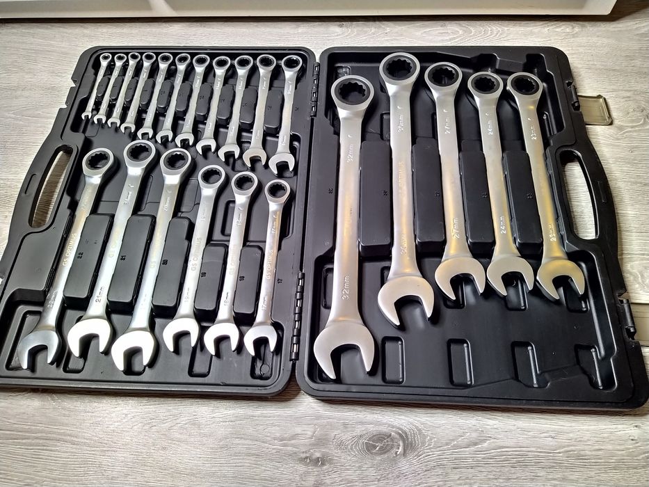 Set chei combinate cu clichet Cr-V, 22 buc, 6-32 mm