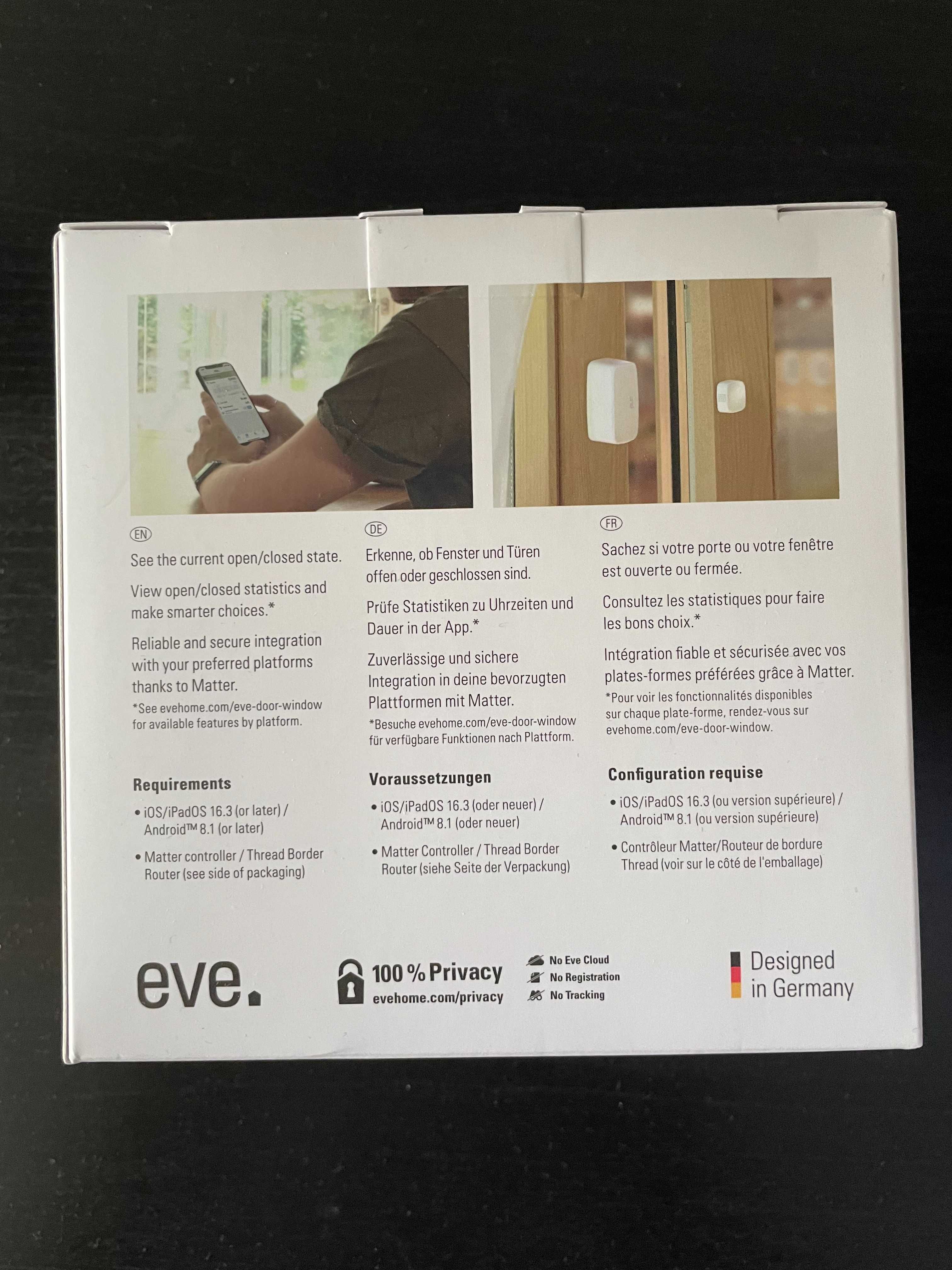 Сензор за врати и прозорци Eve Door&Window (Matter)