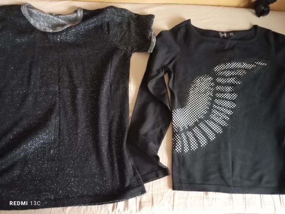 Bluze argintii negre mar M-L