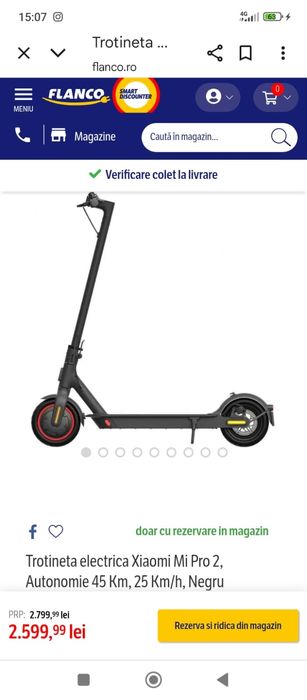UrgentTrotineta electrica xaomi pro2 autonomie 45 km viteză 25 km cu l