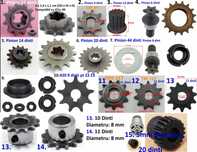 Pinioane 6,7,11,13,14,20,44 dinti pentru motor. Pinion Noi!