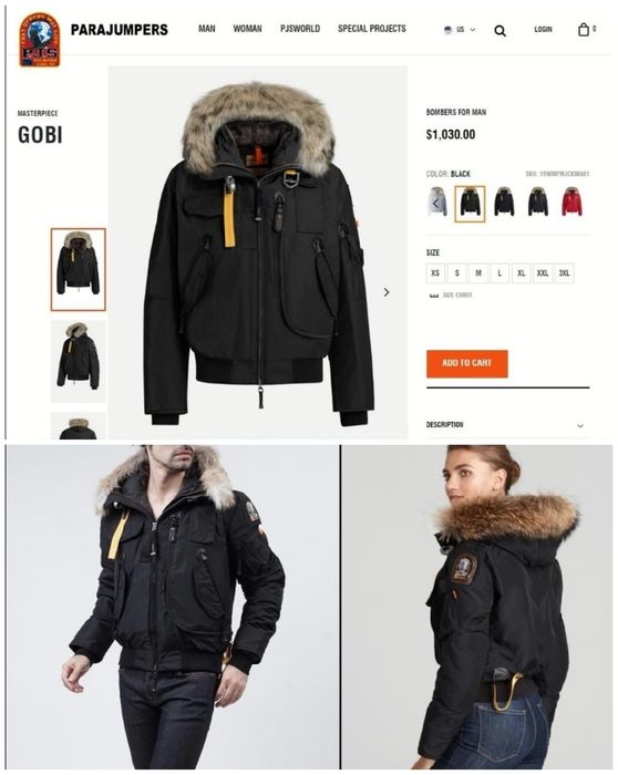 Geaca Puf Pilot Aviator Parajumpers Gobi*Limited Edition Bomber P.J.S*