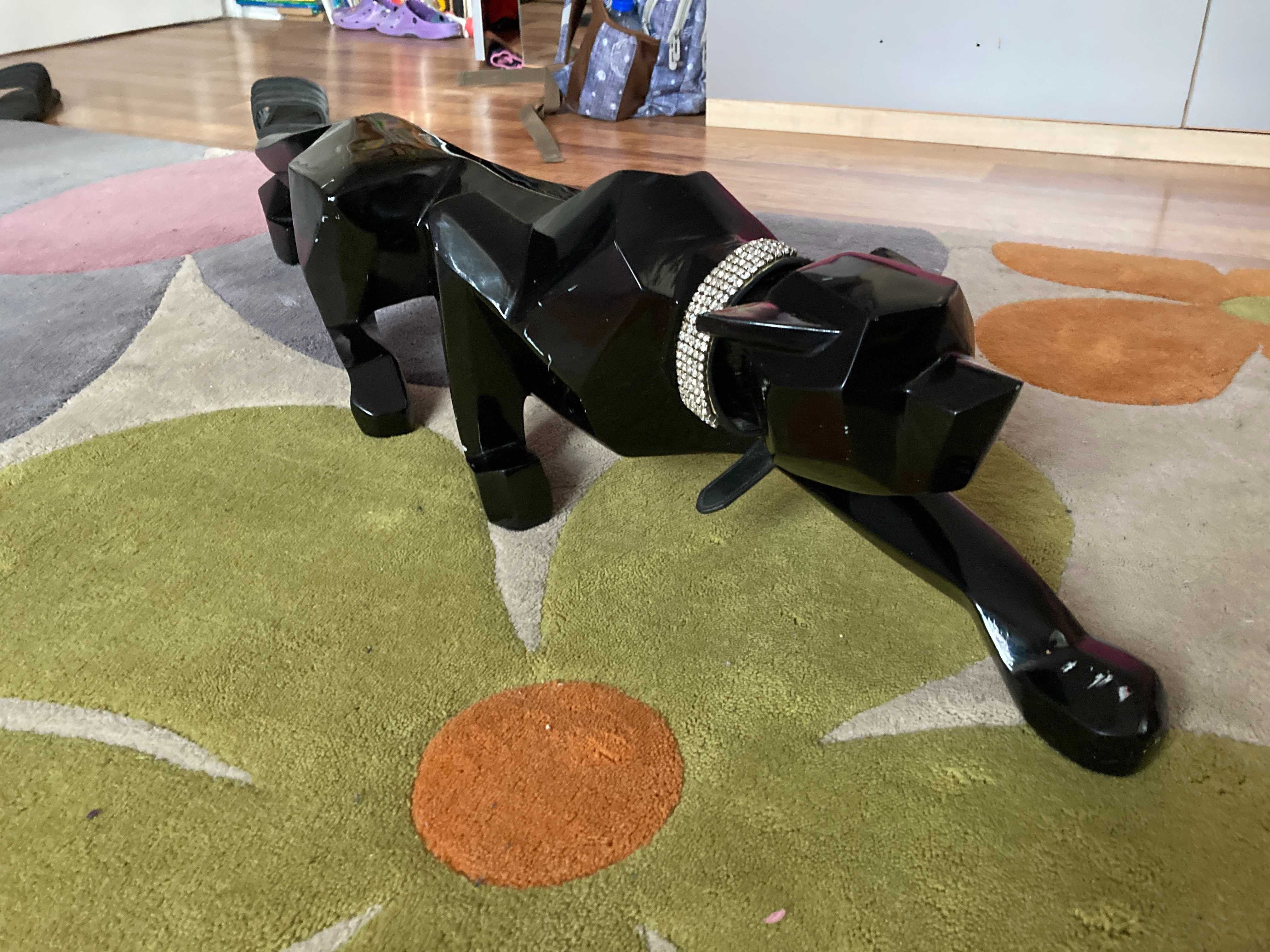 Декоративна фигура на черна пантера 91см