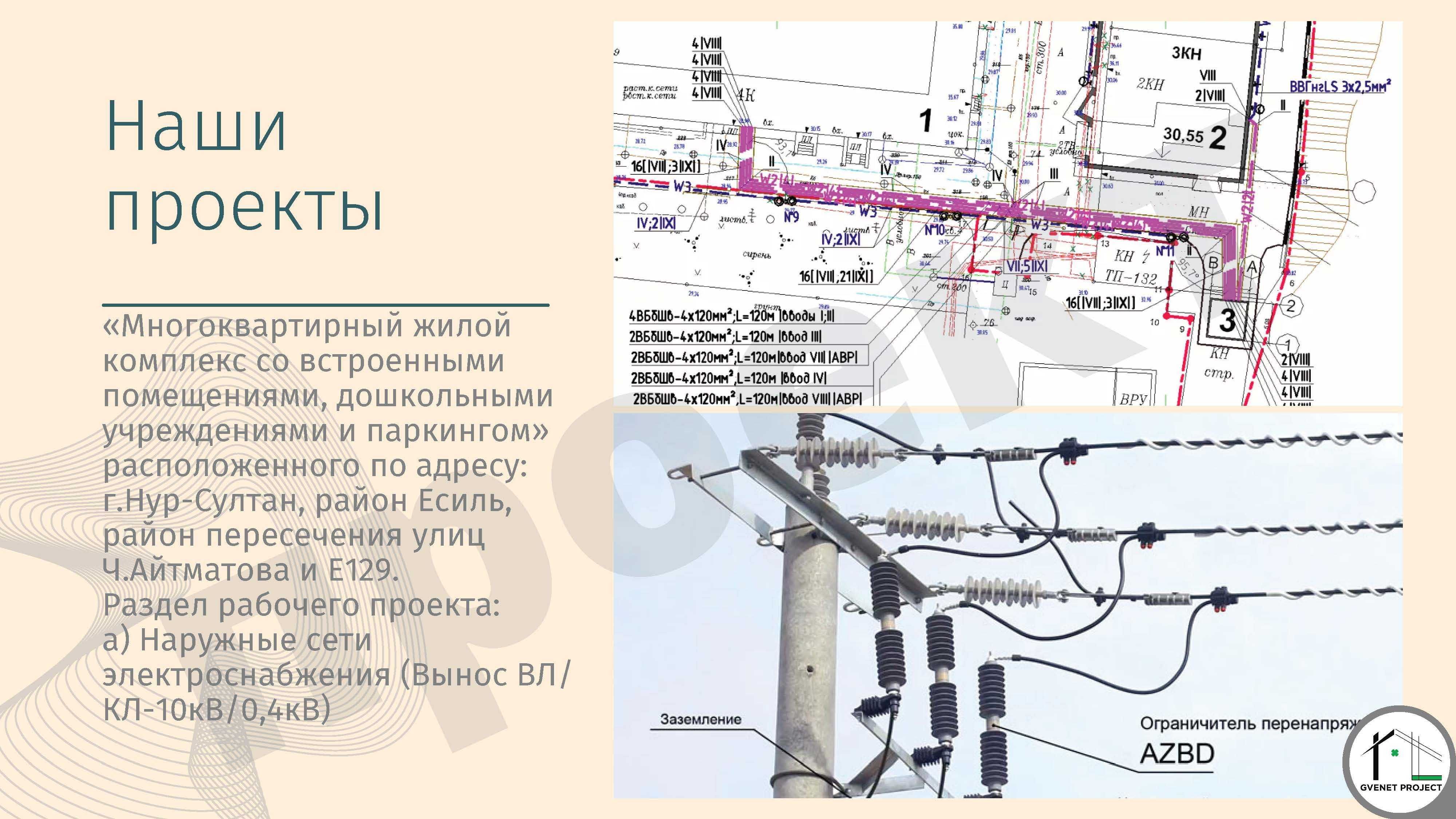 Проектирование наружных сетей. Электроснабжение  Водопровод  Отопление