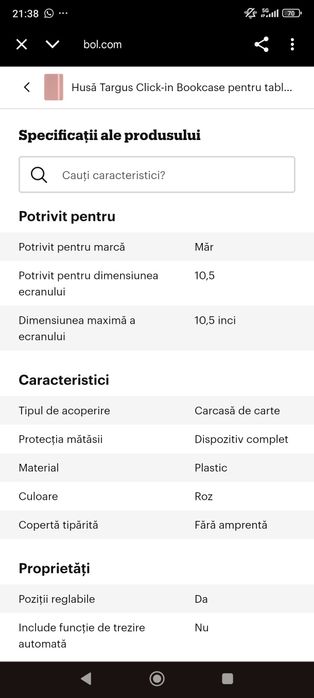 Husă Targus pentru tablete Apple iPad Air și iPad Pro (10,5 inci)