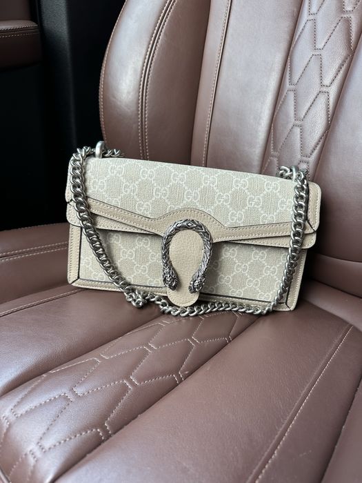 Чанта Гучи / Gucci Dionysus Small GG Bag – Beige/White