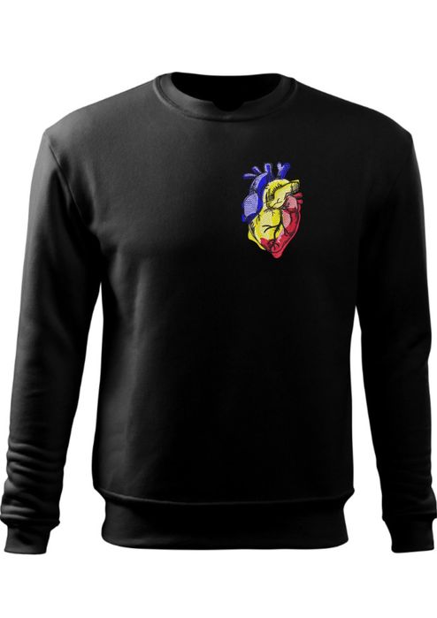 Pullover barbati brodat inima Romania+Cruce Ortodoxa