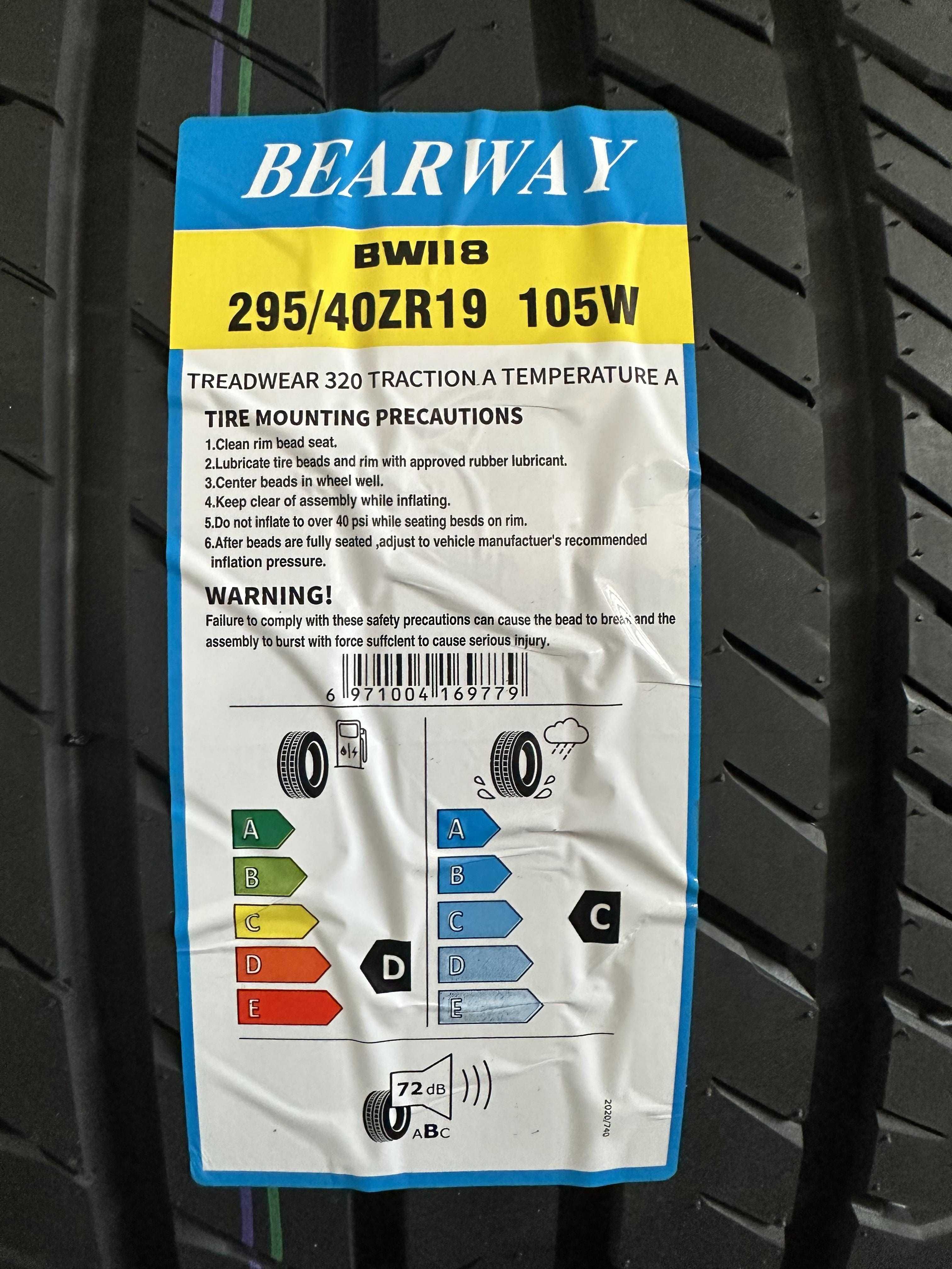 Нови Летни Гуми BEARWAY BW118 295/40R19 105W Нов DOT