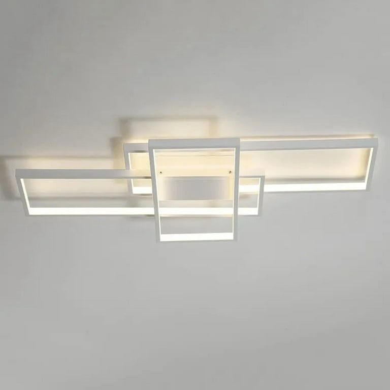 Голяма бяла LED лампа за таван 140W "бели правоъгълници" 140×78×8см