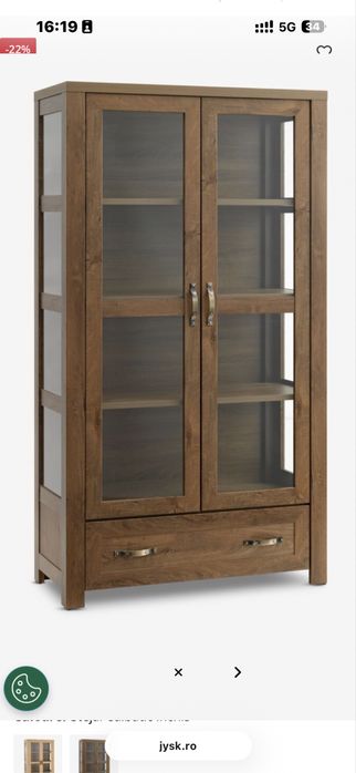 Vitrină JUNGEN 2 uși 1 sertar stejar sălbatic