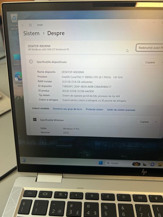 Laptop slim HP X360 G7 14 " rotativ-Touch Intel I7 32GB RAM, SSD 512GB