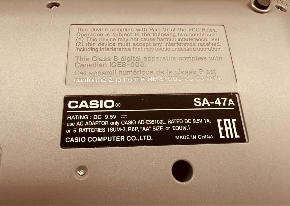 Orga Electronica pt Copii CASIO SA-47 (Pret Emag 537lei)