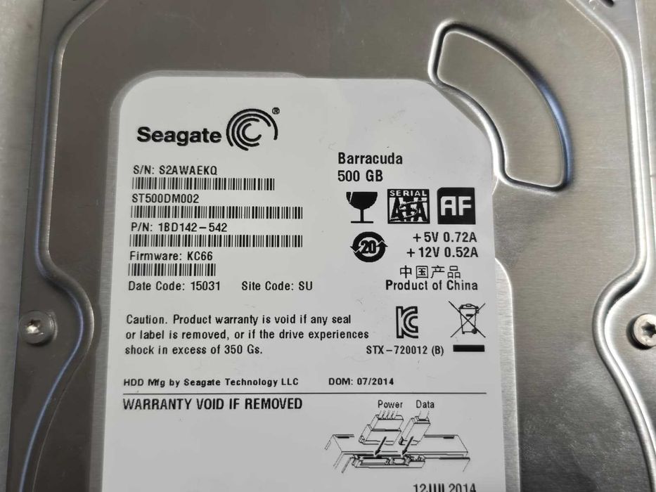 Hard disk Seagate BarraCuda 500GB 7200RPM 16MB SATA III 3.5"