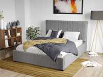 Pat Tapitat Adam Gri Falcone 21 cu somiera fixa 90/140/160/180x200