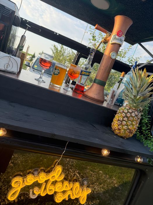 Bar mobil, masina evenimente, coktail, bere dozator, shoturi, cafea…