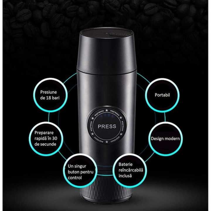 Espressor Portabil, Ergonomic, Cafea sau Capsula Nespresso