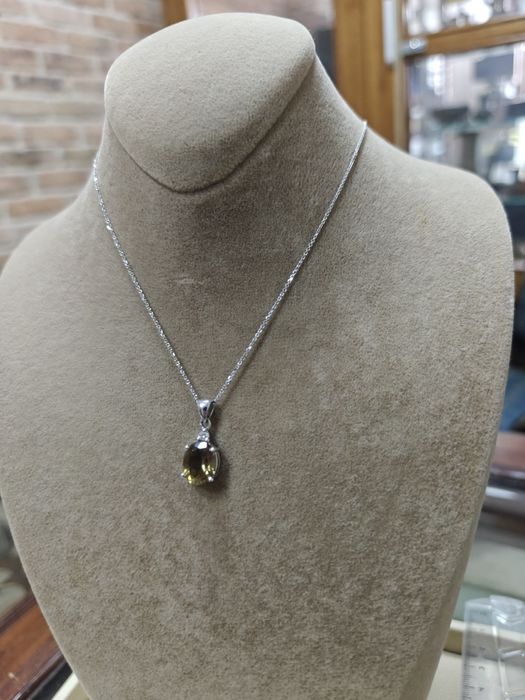 Lanț aur 14k 2.96gr cu diamant 0.10ct și zultanit (r)