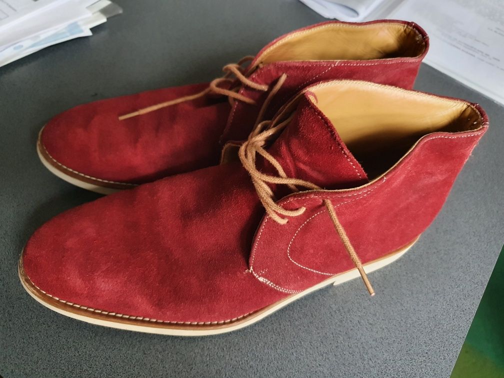 Pantofi piele interior exterior 43 talpa usoară culoare visiniu bordo