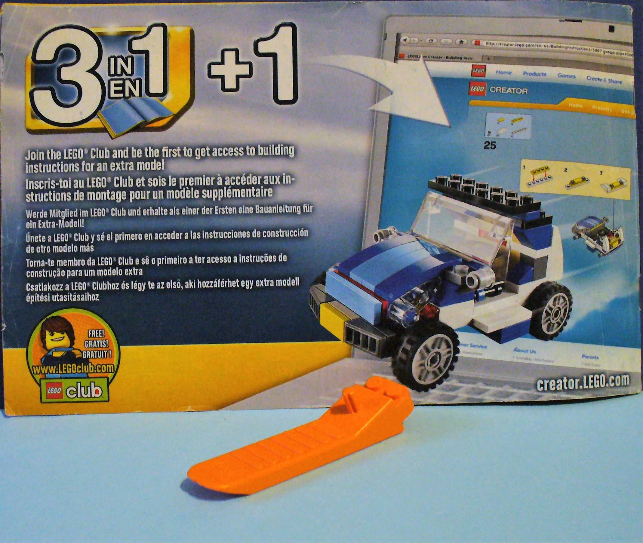 LEGO Creator 3 in 1 Blue Roadster 6913