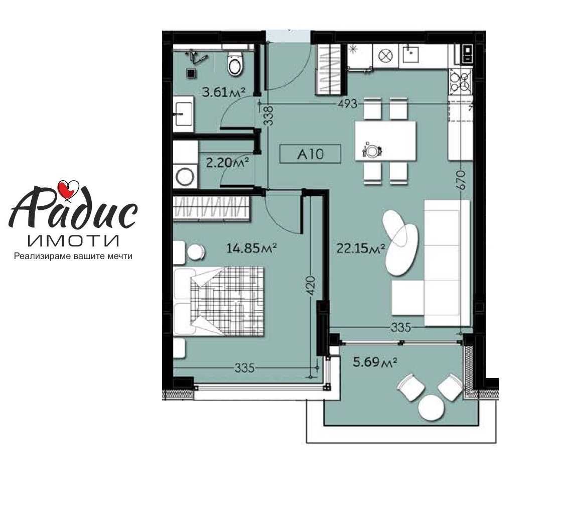 Продава се Двустаен апартамент в Стара Загора, Център - 65 кв.м за 1194 €/кв.м - Снимка #12