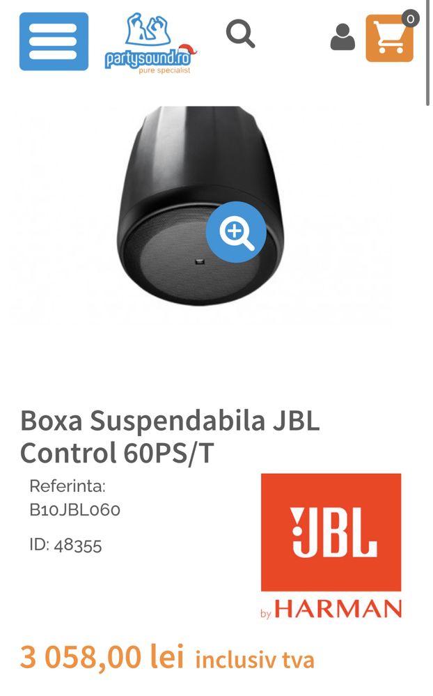 Boxa Suspendabila JBL Control 60PS/T