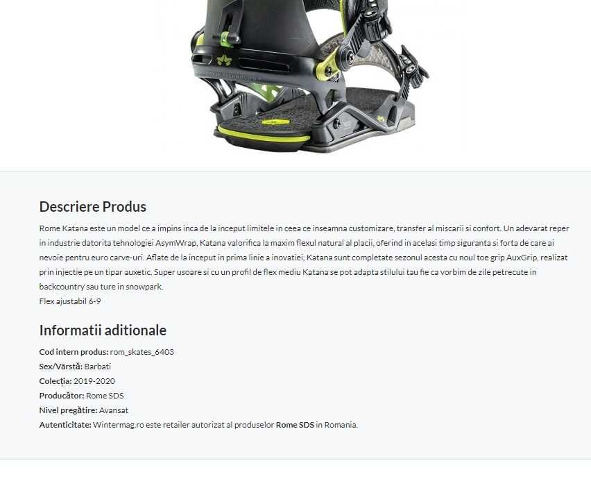 Legaturi snowboard Rome Katana Acid Fade