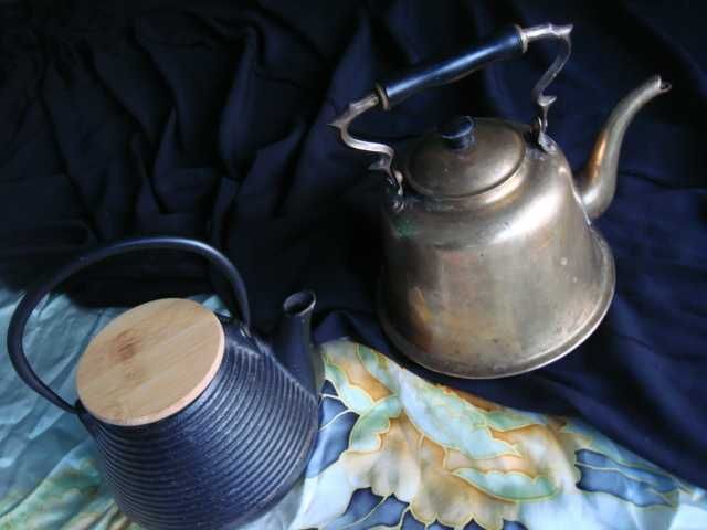 Латунь Старинный Чайник эбонит ручка для чая и Чугунный чайник