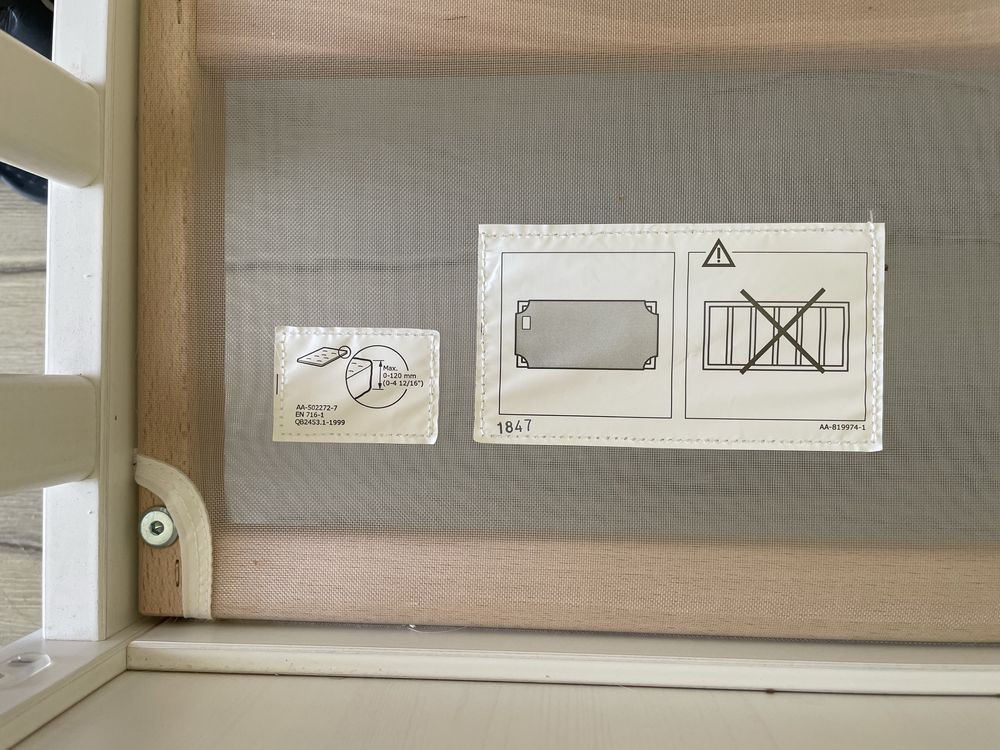 Бебешко креватче и матрак, IKEA Sundvik, 60x120 см, височина на 2 нива