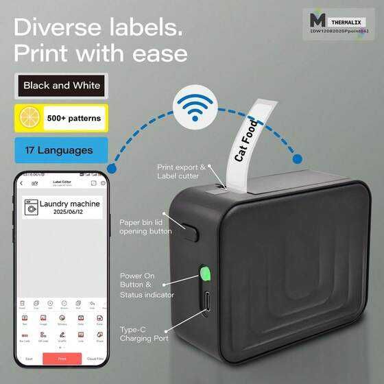 Imprimanta termica portabila bluetooth etichete adezive Marklife M1