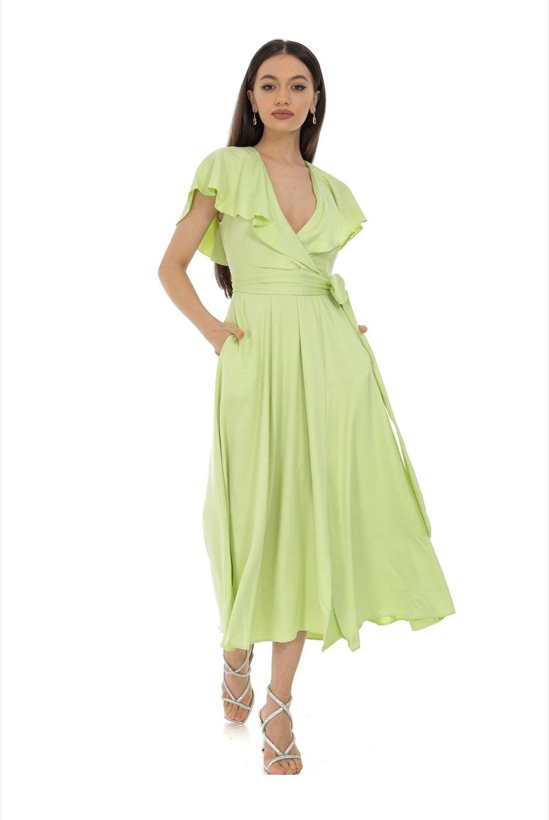 Рокля Closet London лайм ризида 50 52 54 EU 3хл 4хл гръдна: 120-132 см
