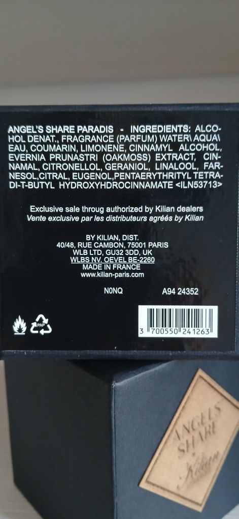 Parfum Kilian extract Paradis