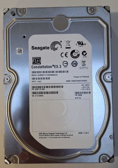 Seagate Constellation ES.3 ST3000NM0033 3TB / 3000GB 7.2K 3.5" SATA