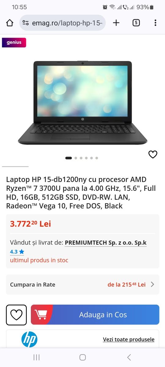 Laptop HP de vanzare