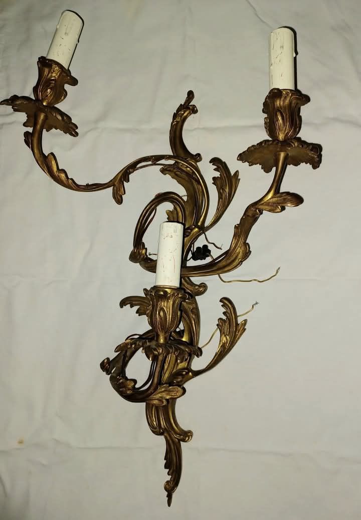 Pereche candelabru-aplica de perete, stil Rococò