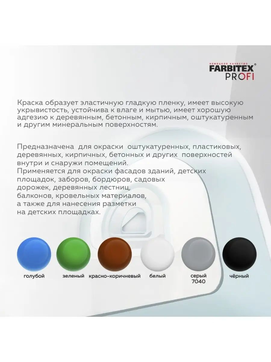 Краска акриловая резиновая FARBITEX ПРОФИ