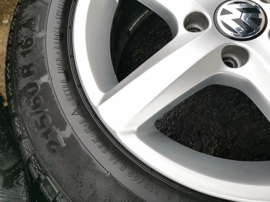 jante VW + anvelope iarna Continental 215 60 R16 ; profil 8mm; DOT2221