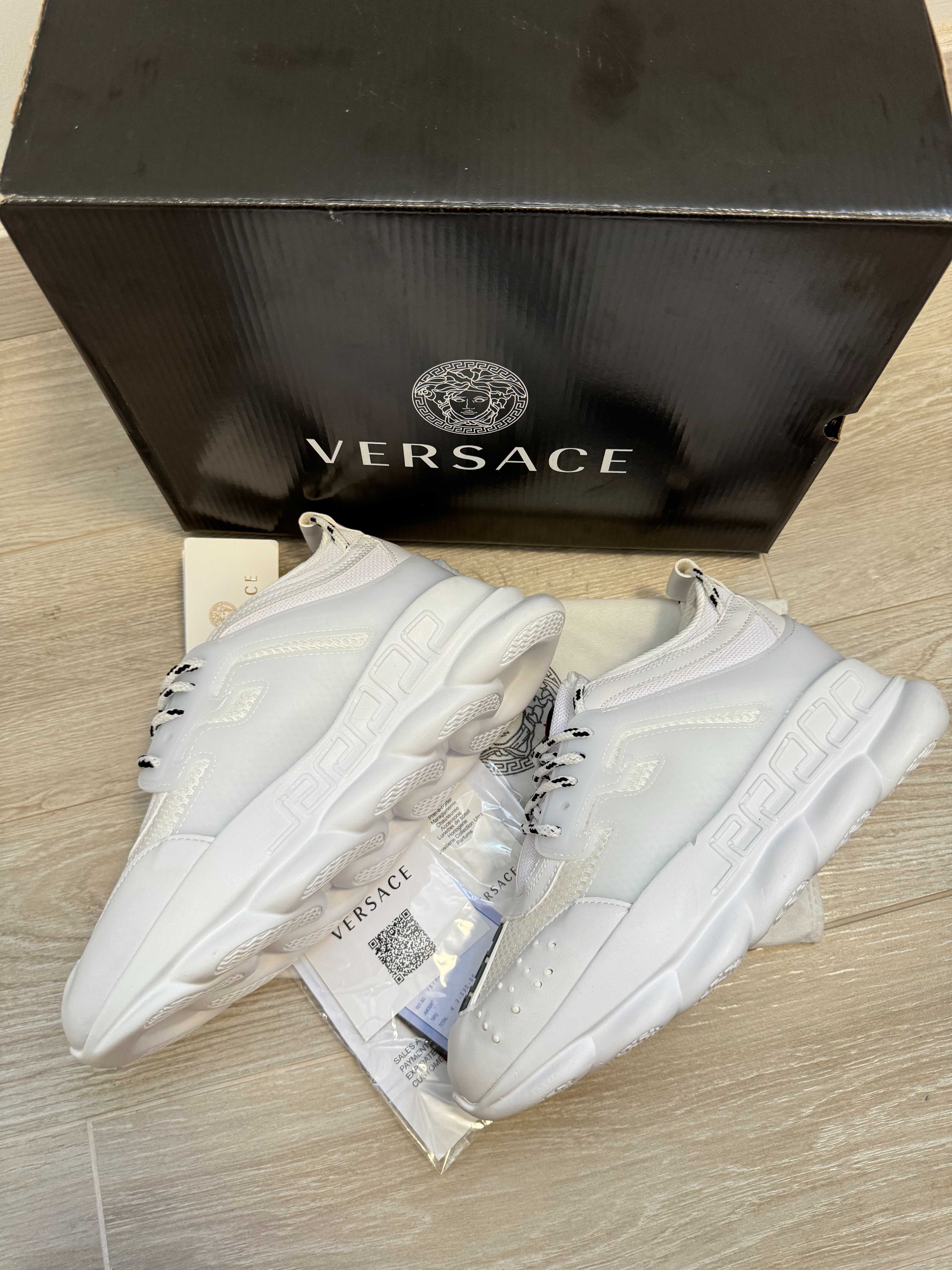 Adidasi VERSACE Chain Reaction White - Full Box -Produs Nou