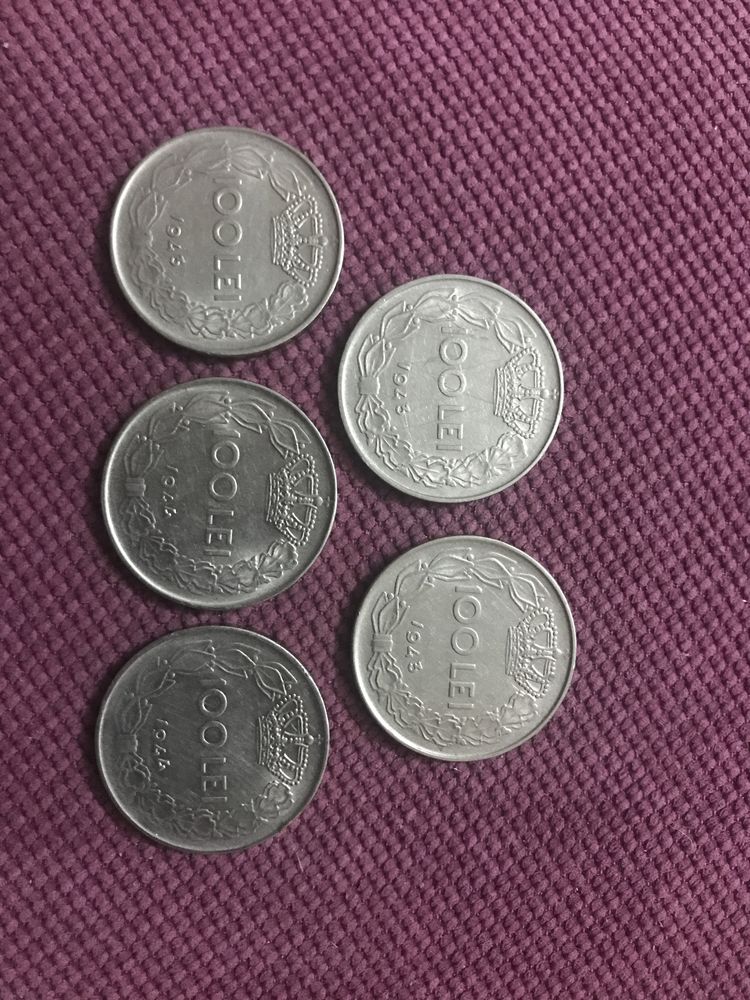 Okazie !!! Cinci monede 100 lei -1943 ..1944 !
