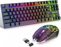 Tastatura si mouse wireless, Gaming, Iluminare, NOU