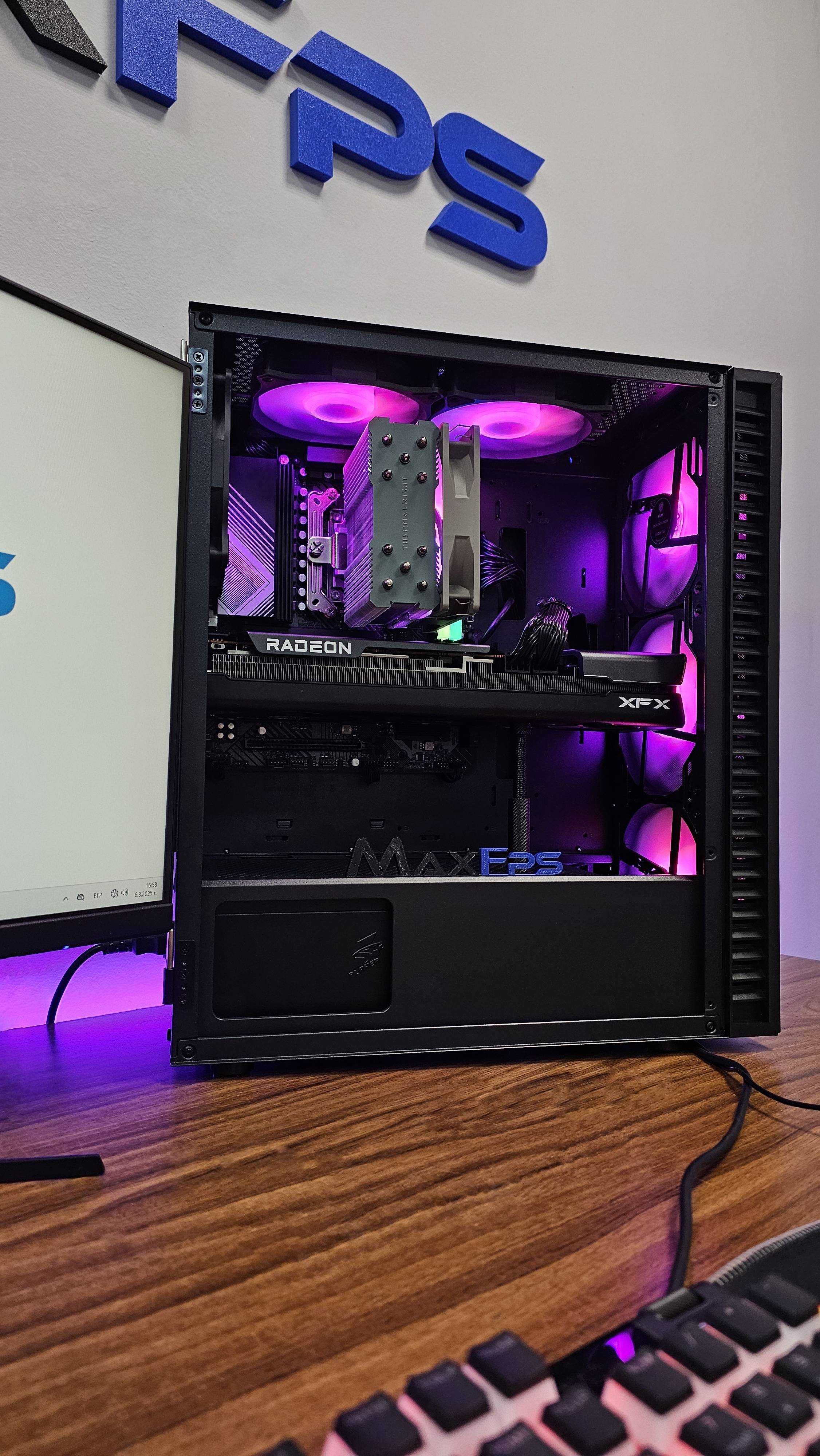 Чисто нов! RX 9070XT, Ryzen 7 7700, 32 GB RAM DDR5 Геймърски компютър!