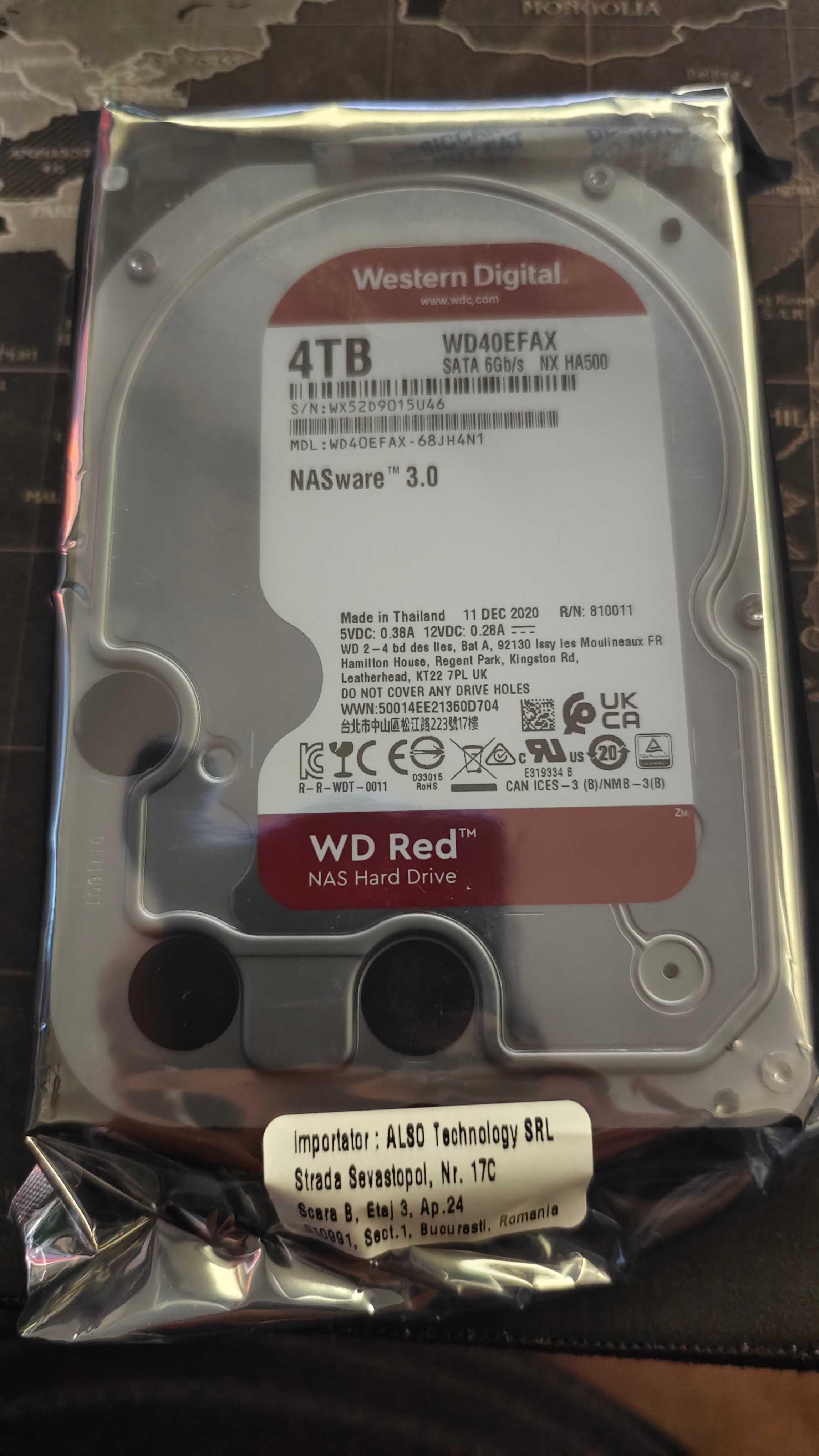 Hard Disk HDD intern WD RED 4TB 5400rpm Nou si Sigilat!