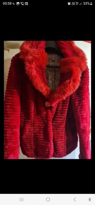 Палто от  еко кожа имитация на норка