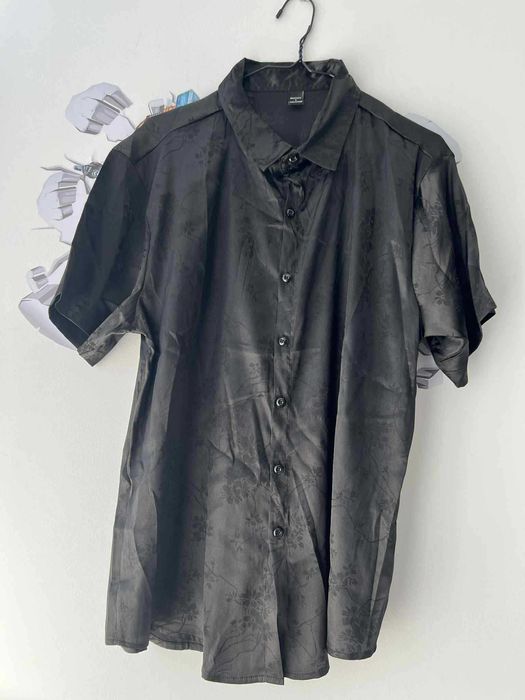 Camasa subtire Manfinity neagra L cu imprimeau floral